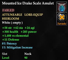 Mounted Ice Drake Scale Amulet