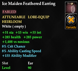 Ice Maiden Feathered Earring