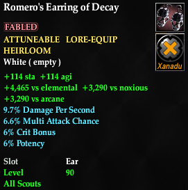 Romero's Earring of Decay