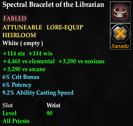 Spectral Bracelet of the Librarian