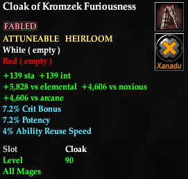 Cloak of Kromzek Furiousness