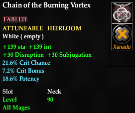 Chain of the Burning Vortex