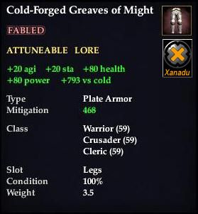 Cold Forged Greaves of Might